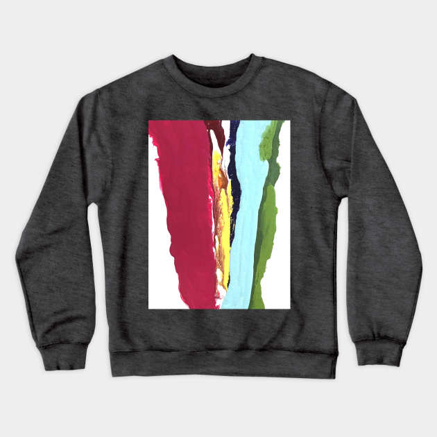 Warm Rainbow Colors Melting Abstract Crewneck Sweatshirt by InalterataArt